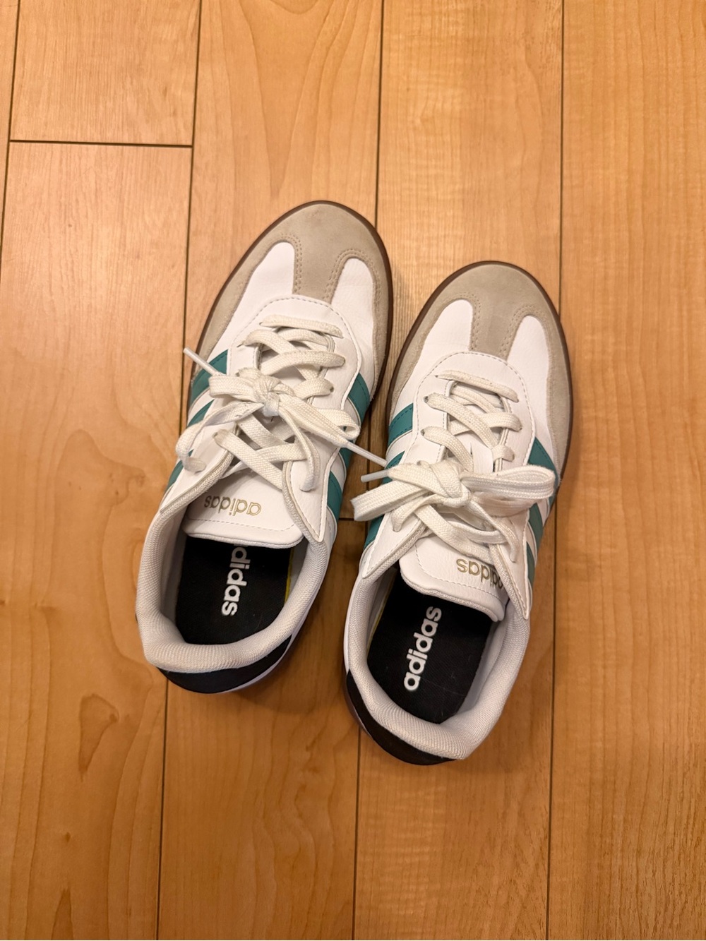 adidas White & Teal Retro Runner Sneakers